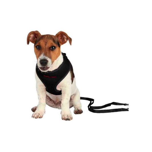 Trixie Pettorina Morbida con Guinzaglio per Cuccioli Colore Nero 33-47cm per Cani