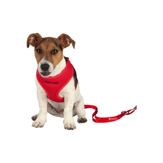 Trixie Pettorina Morbida con Guinzaglio per Cuccioli Colore Rosso 33-47cm per Cani