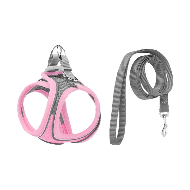 Pettorina traspirante per cani Pets, con cinturini posteriori per prevenire le eruzioni cutanee, esclusiva per uso esterno, regolabile, con riflessi notturni